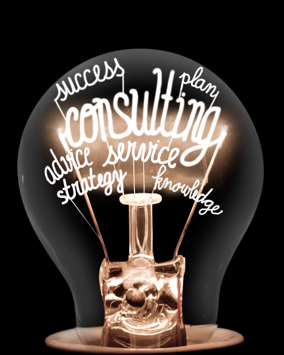 Light Bulbs with Consulting Concept